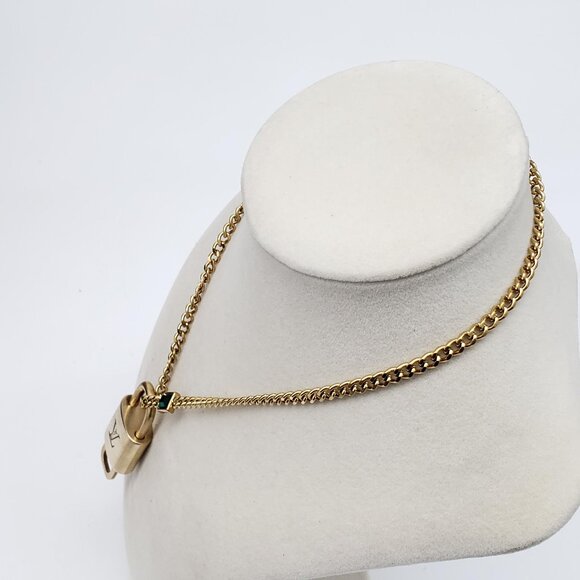 Authentic Louis Vuitton Gold Padlock with Unbranded Stainless Steel Chain - Picture 6 of 8